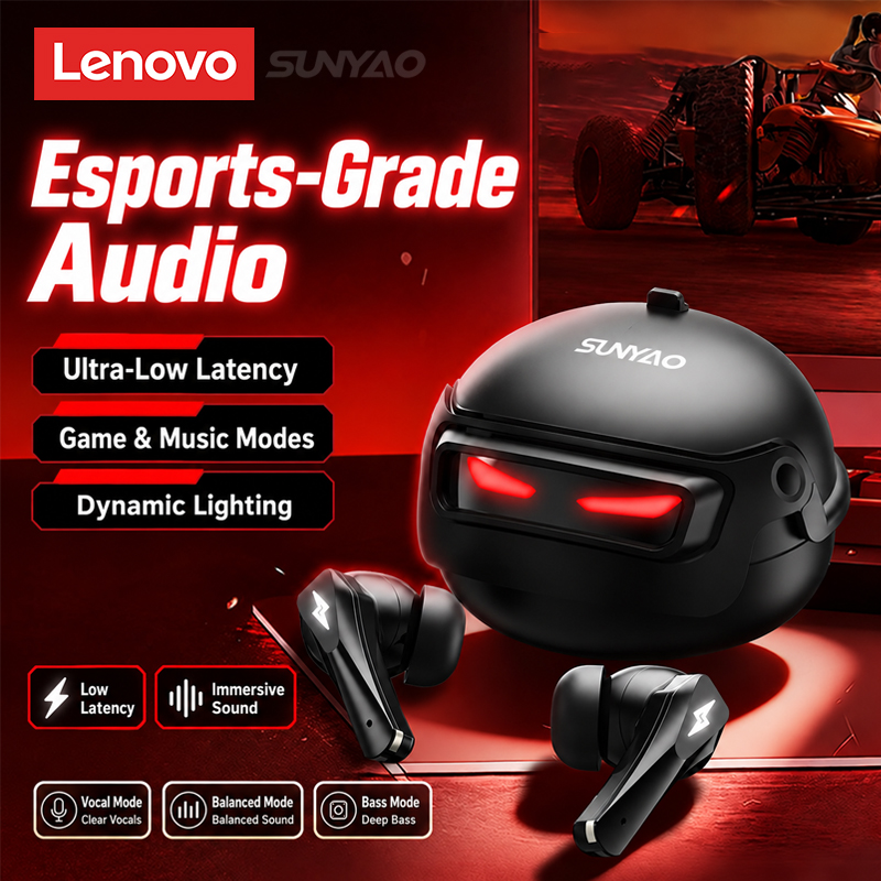Wired Earphone Mic - Cuffie da gaming Lenovo GT101, wireless,