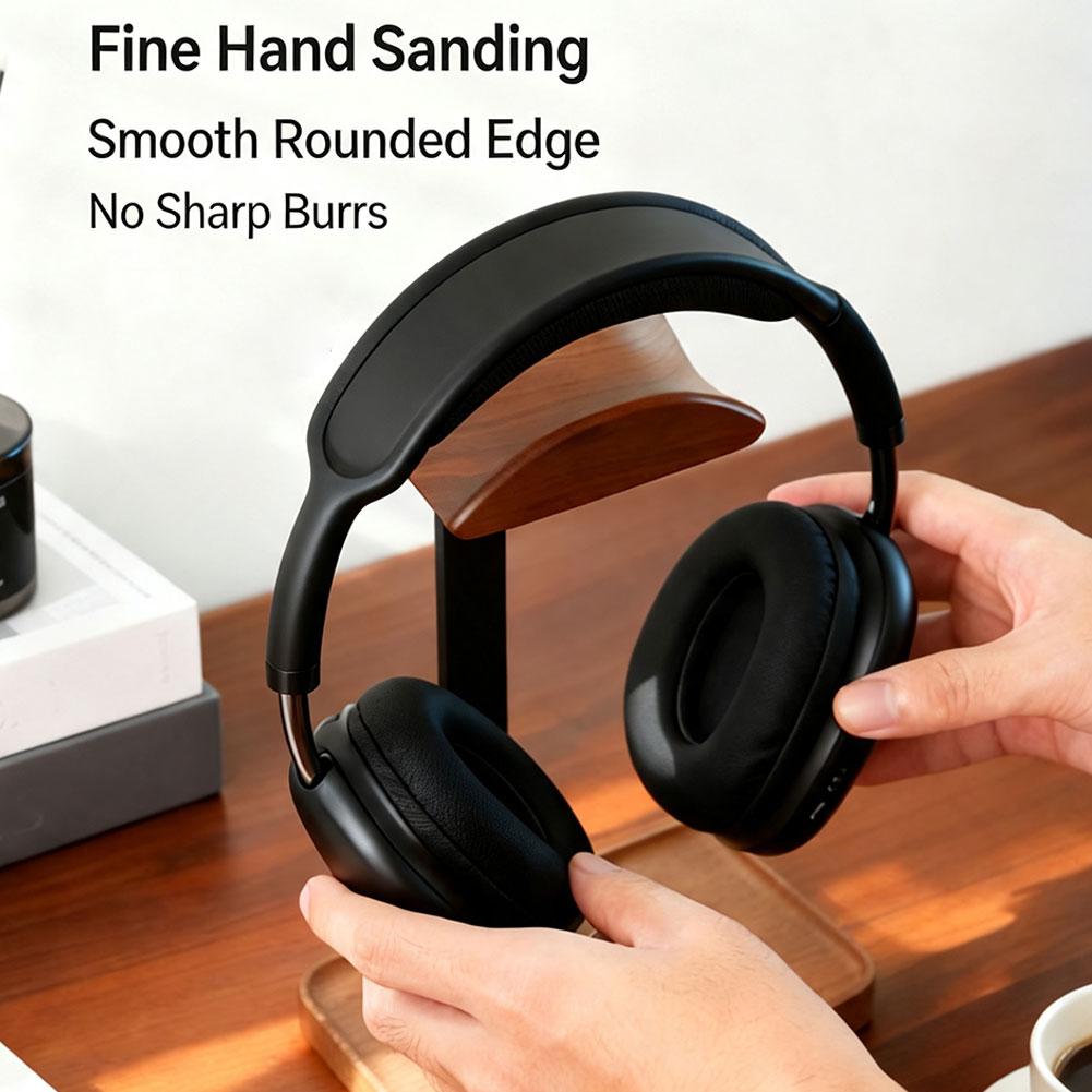 Headphone Stand Desk - Supporto per Cuffie in Noce, Organizzatore